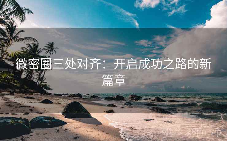 微密圈三处对齐：开启成功之路的新篇章